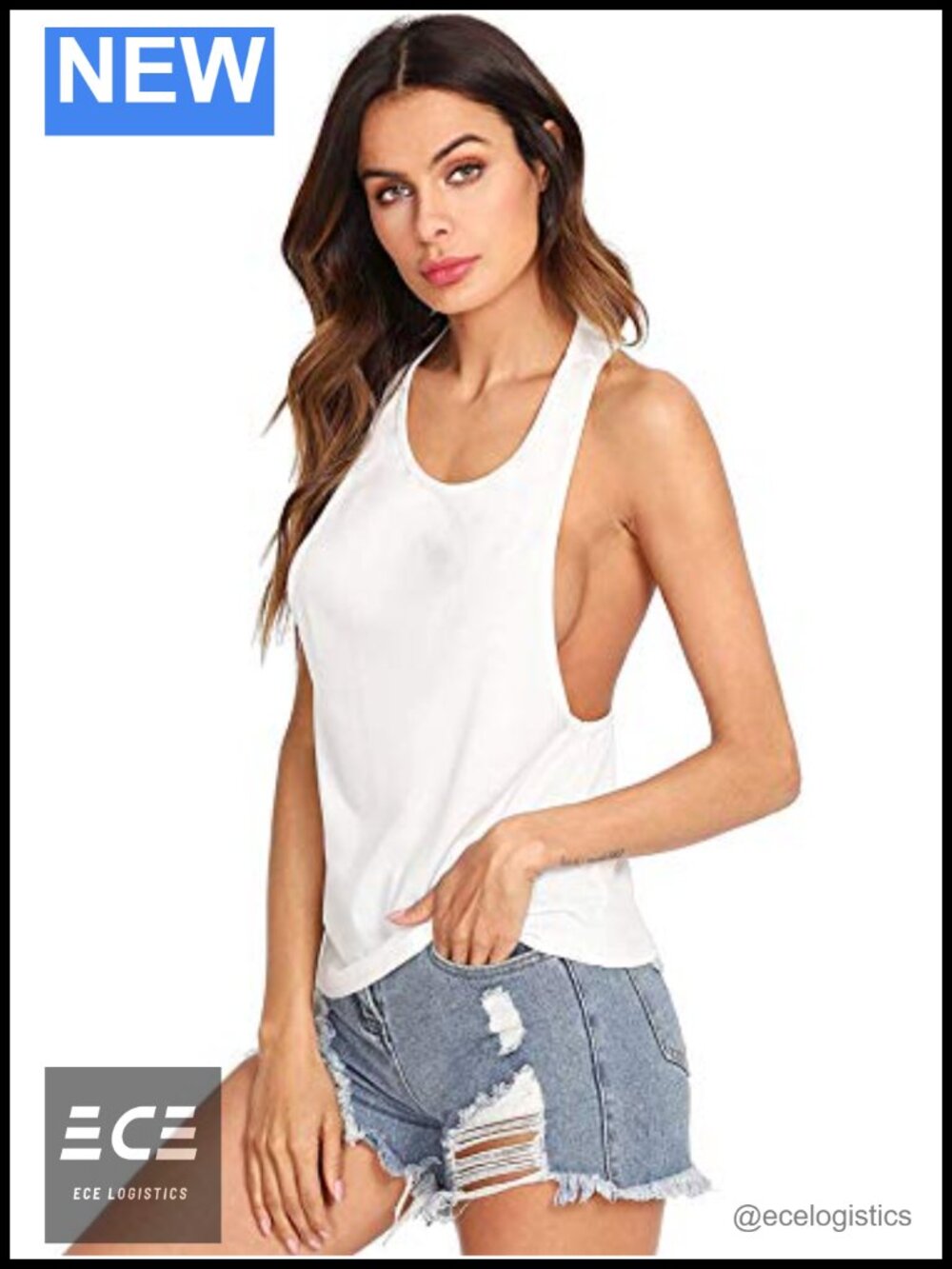 Sleeveless Racerback Scoop Neck Yoga Workout Tank Top Cut Out Open Back